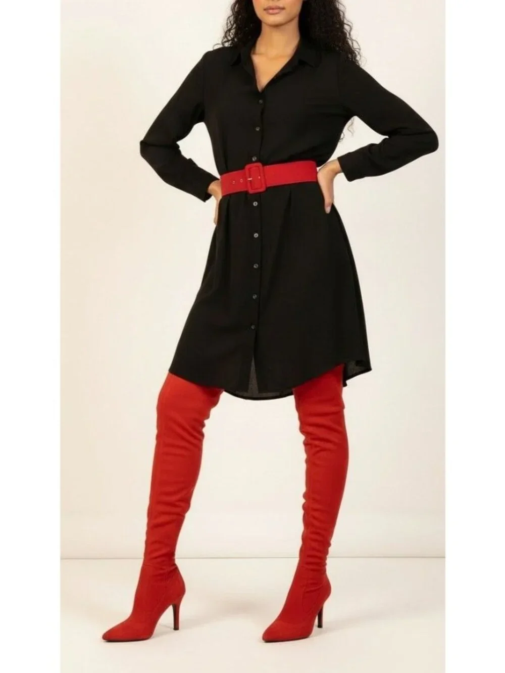 INC International Concepts Briella Sock Over-The-Knee Boot, Red Lava, 5.5